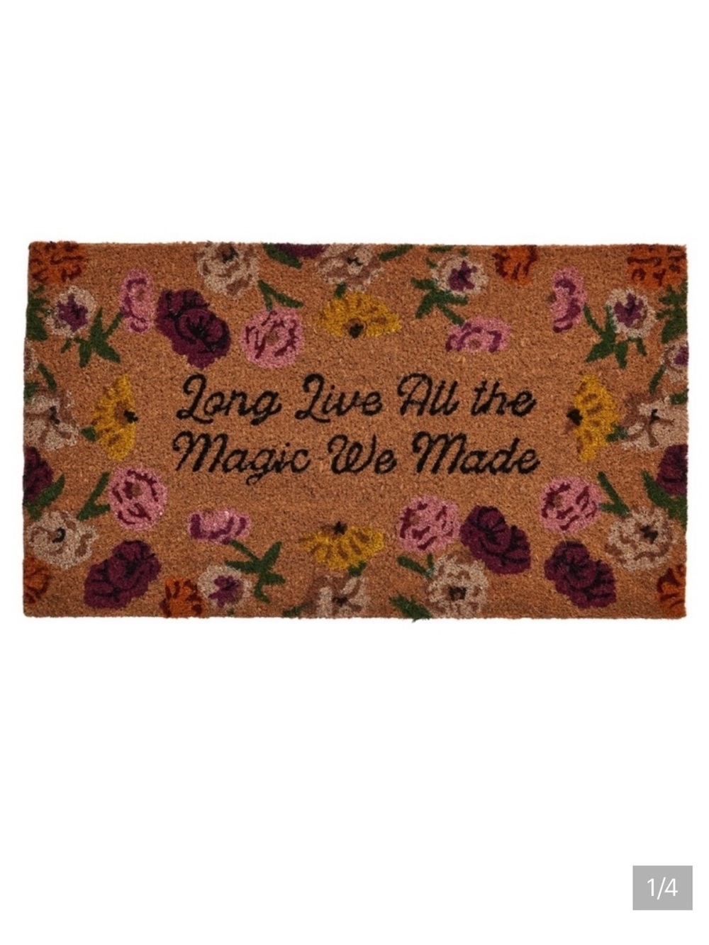 Floral 'Long Live All the Magic We Made' Taylor Swift door mat